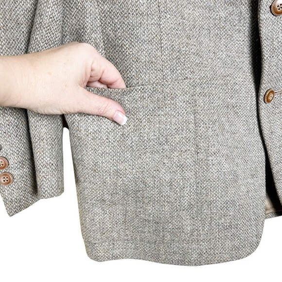 Vintage Pierre Cardin Size 44R Tan Wool Two Button Sport Coat Blazer Union Made - Picture 4 of 13